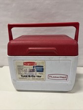 1989 Rubbermaid Tote 6 Cooler White With Red ...