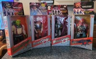 Vintage 1986 Mattel Toys  Bravestarr-Tex Hex-Handlebar-Sandstorm- 4pc. Boxed Set