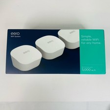 Eero Mesh 3rd Gen Wi-Fi Router/Extender 3-Pack White J01001 In Box Excellent