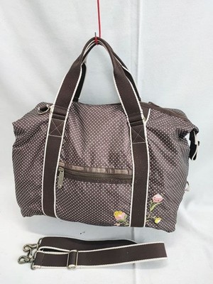 LeSportsac Artist In Residence 2Way Boston Bag Floral Dot Brown Nylon Japan Auth