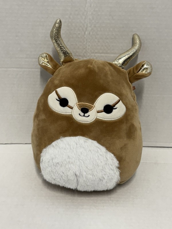 SQUISHMALLOWS KIELI The Antelope Deer Gazelle 8”Fuzzy Tummy Gold Light BrownUsed
