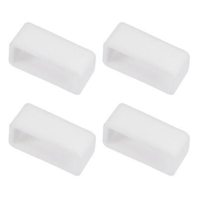 Watch Band Strap Loops Silicone for 16mm Width Watch Band, White 4 Pcs