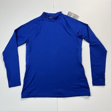 Under Armour ColdGear Mock Neck Long Sleeve Shirt Blue Womens Size XL NWT