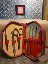 Vintage Stellar Manicure Tool Set, Made In Austria, Leather Case