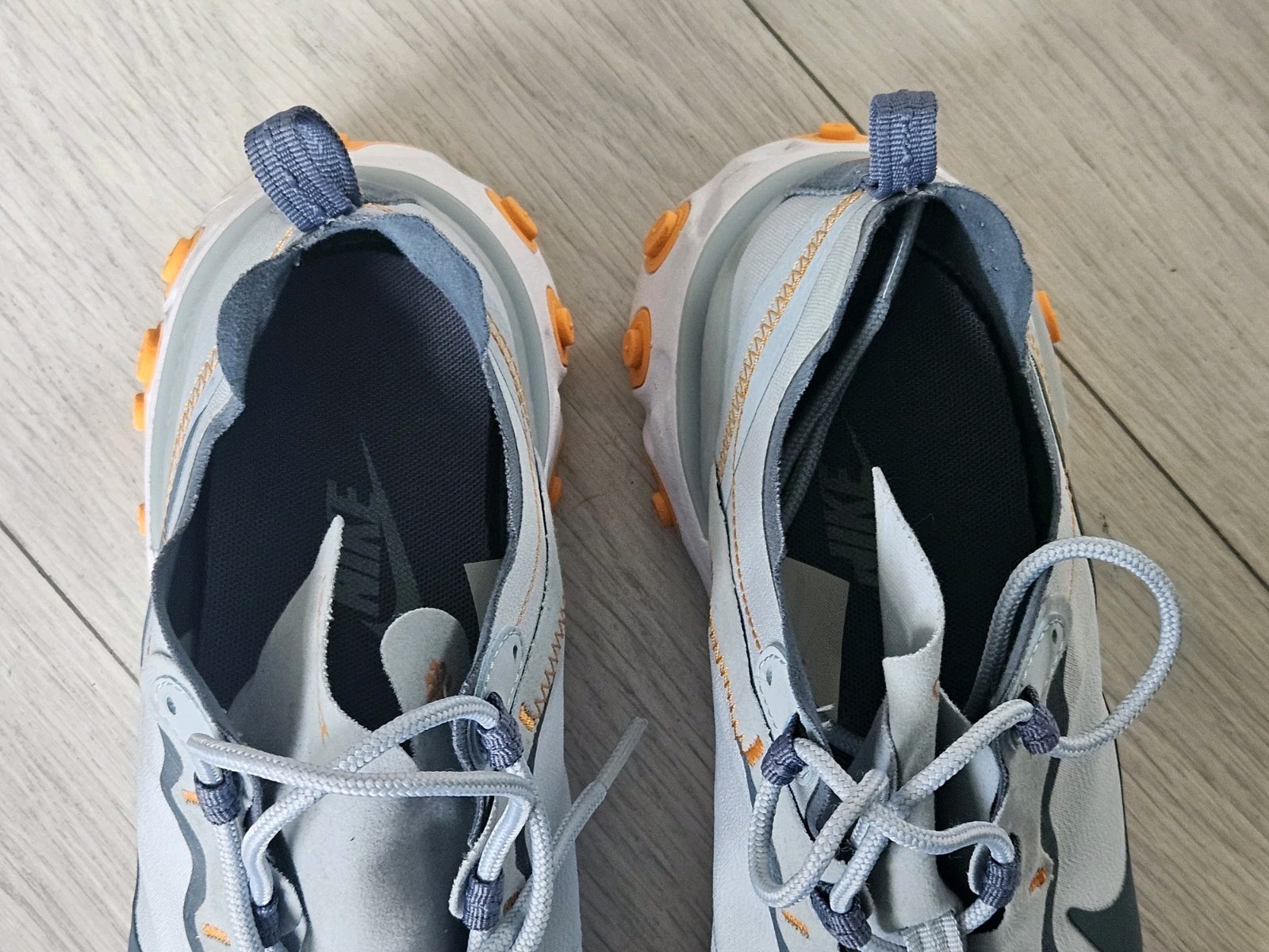 Nike React Element 55 Light Grey Blue Orange Whit… - image 4
