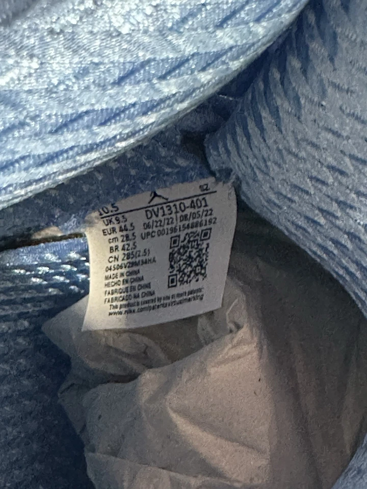 Air Jordan 5 Retro UNC University Blue Sneakers Size 10.5 DV1310-401 Worn Once - Image 4 of 4