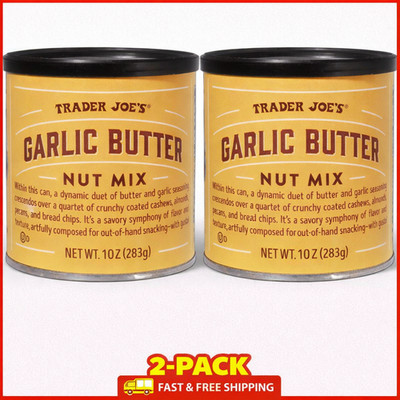 2-Pack Trader Joe's Garlic Butter Nut Mix-Almonds, pecans, cashews, crispy bread