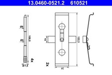 Zubehörsatz Scheibenbremsbelag ATE 13.0460-0521.2 für AUDI TT 8J3 Roadster 8J9