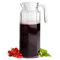 Glaskaraffe 1,1L Mit Deckel Karaffe Krug Saftkrug Milchkrug Wasserkrug