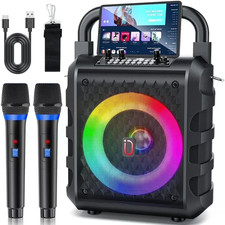 JYX Karaoke Machine for Adults Kids, Bluetooth Speaker with Microphone, Colorful