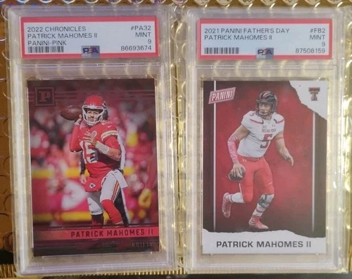 Patrick Mahomes 2022 Panini Chronicles Pink, 2021 Father's Day Psa 9