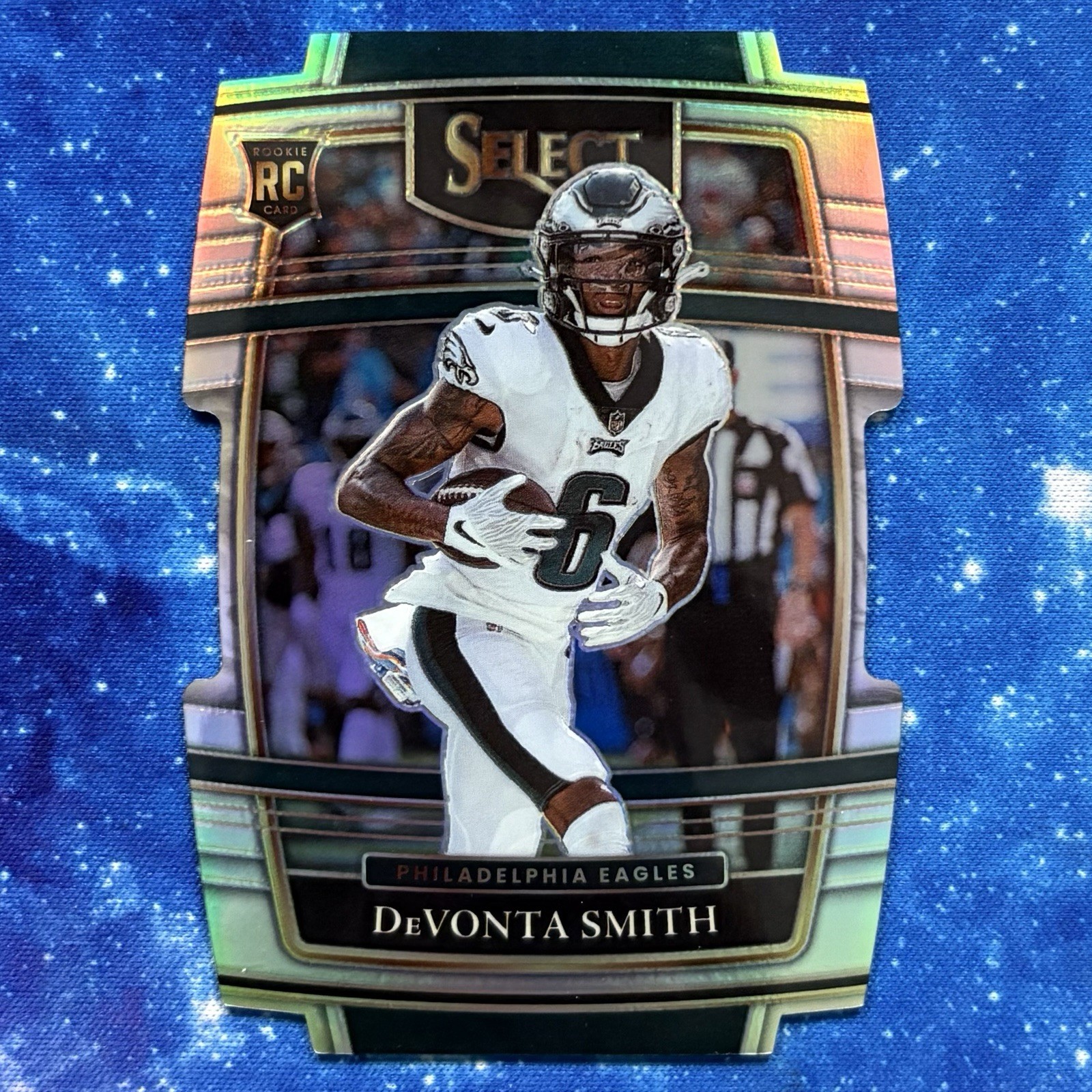 DEVONTA SMITH Rookie Die-Cut • SILVER PRIZM #49 • 2021 Panini Select • EAGLES