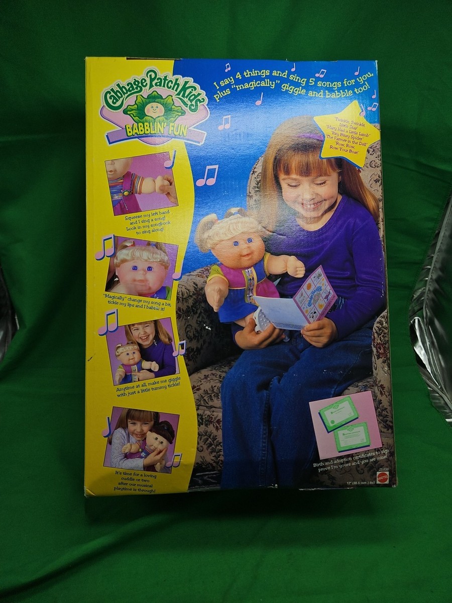 Cabbage Patch Kids 1998 Babblin Fun Sing Babble Giggle Claudine