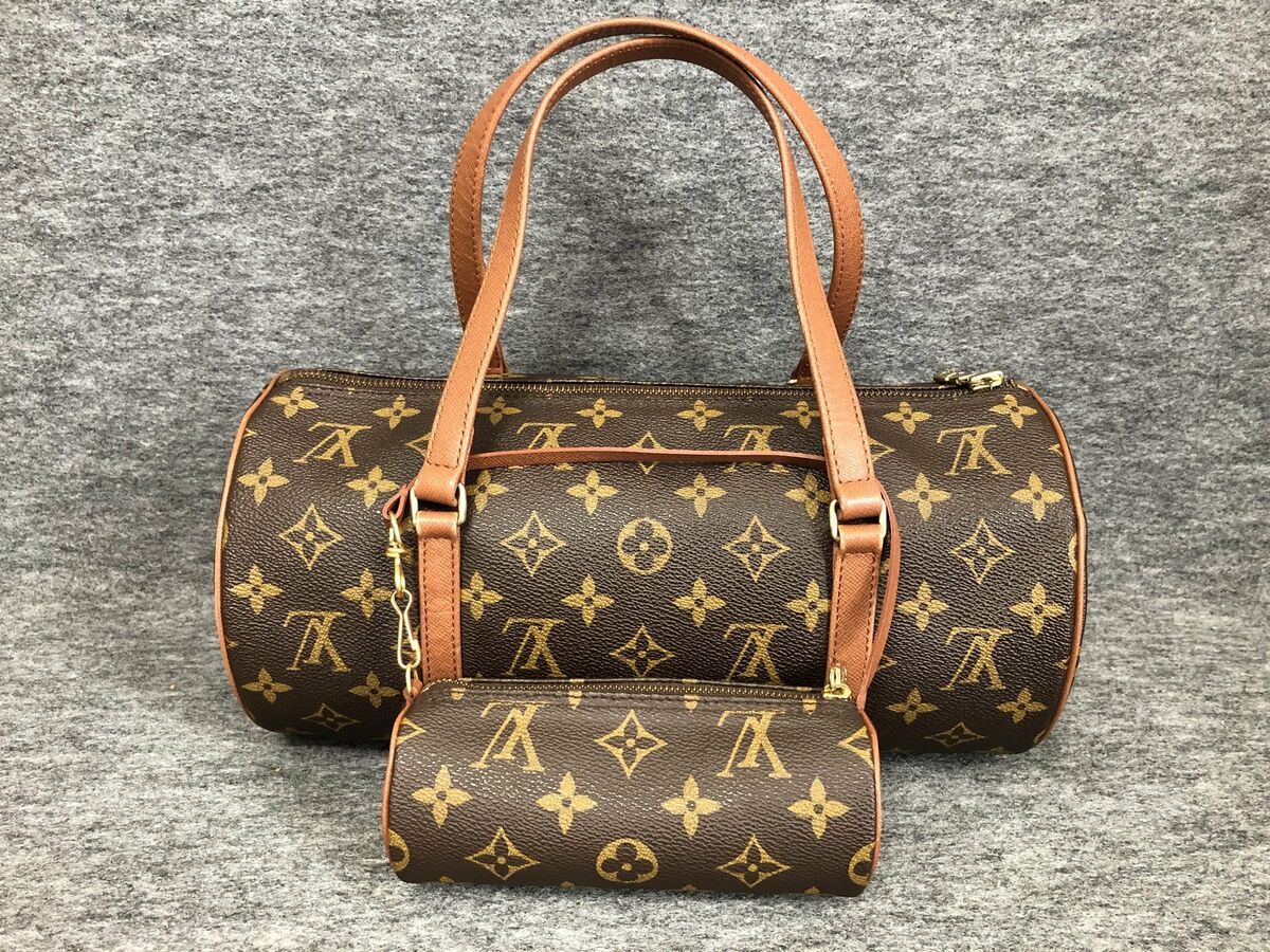 LOUIS VUITTON Papillon 30 Monogram Canvas Satchel Bag Brown