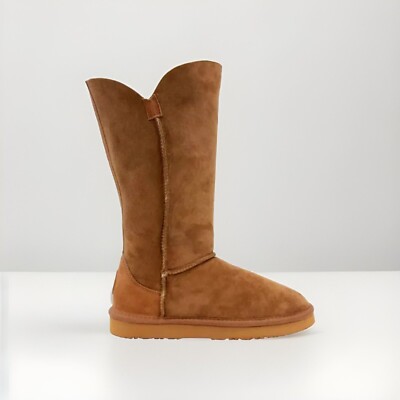 LAMO REAL AUSTRALIAN SHEEPSKIN WOMEN'S CHESTNUT SUEDE BOOTS SIZE 6