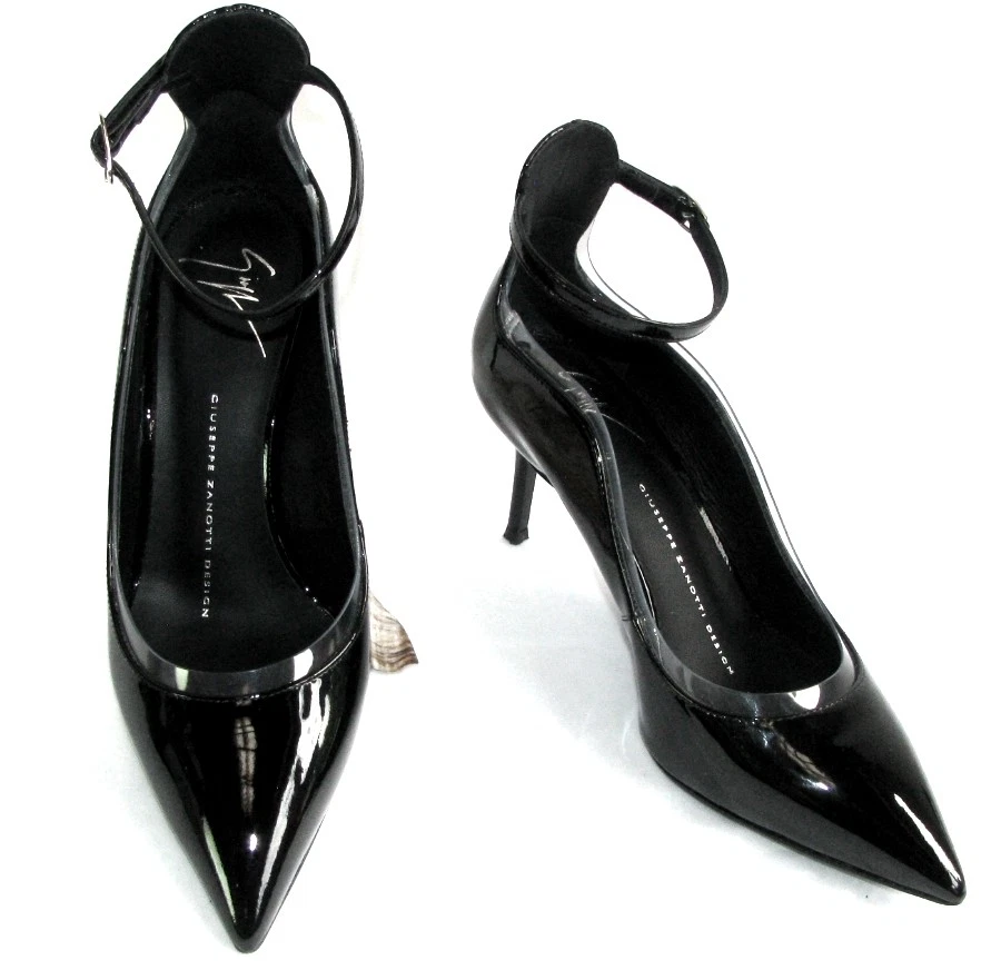 GIUSEPPE ZANOTTI Escarpins talons 7 cm cuir verni noir 36.5
