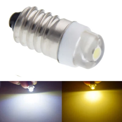 Weiß/Warmweiß E10 0.5W Schraubsockel LED Birne 3V 4.5V 6V 9V 12V 18V DC Lampe - Bild 1 von 4