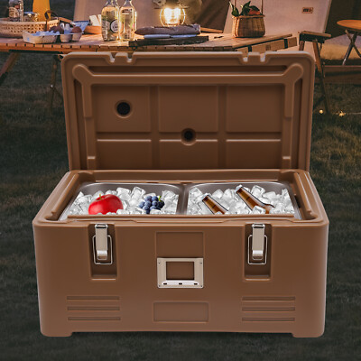 Coffee Color Insulated Food Pan Carrier Box Food Warmer Hot Box For Catering