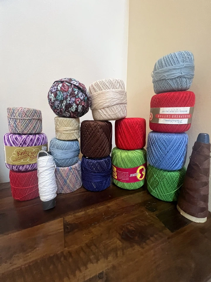 VTG Yarn Thread Mercerized Bed cotton Knit Cro Sheen Puritan J P Coats Clark’s - Image 2 of 4