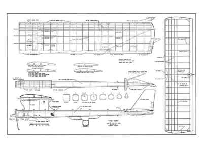 720 Turn Powered 75'' WS Free Flight Model Airplane Printed Plans