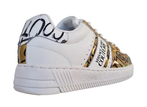 Versace Jeans Couture scarpe sneakers donna mayassa 75VA3SJ7 bianco-oro - Picture 3 of 7