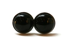 Black Onyx and Titanium Hypoallergenic Stud Earrings