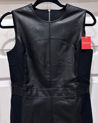 SPANX Leather Like Combo Fitted Black Knee Length Sheath Dress Womens S M L XL | eBay SPANX Leather Like Combo Fitted Black Knee Length Sheath Dress Womens S M L XL | eBay