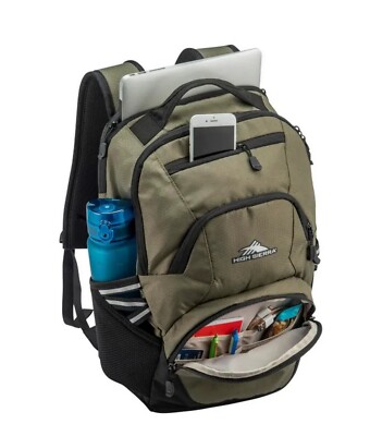High Sierra Swoop SG Backpack 18.9''H x 11''W x 5.9''D Olive $80 New