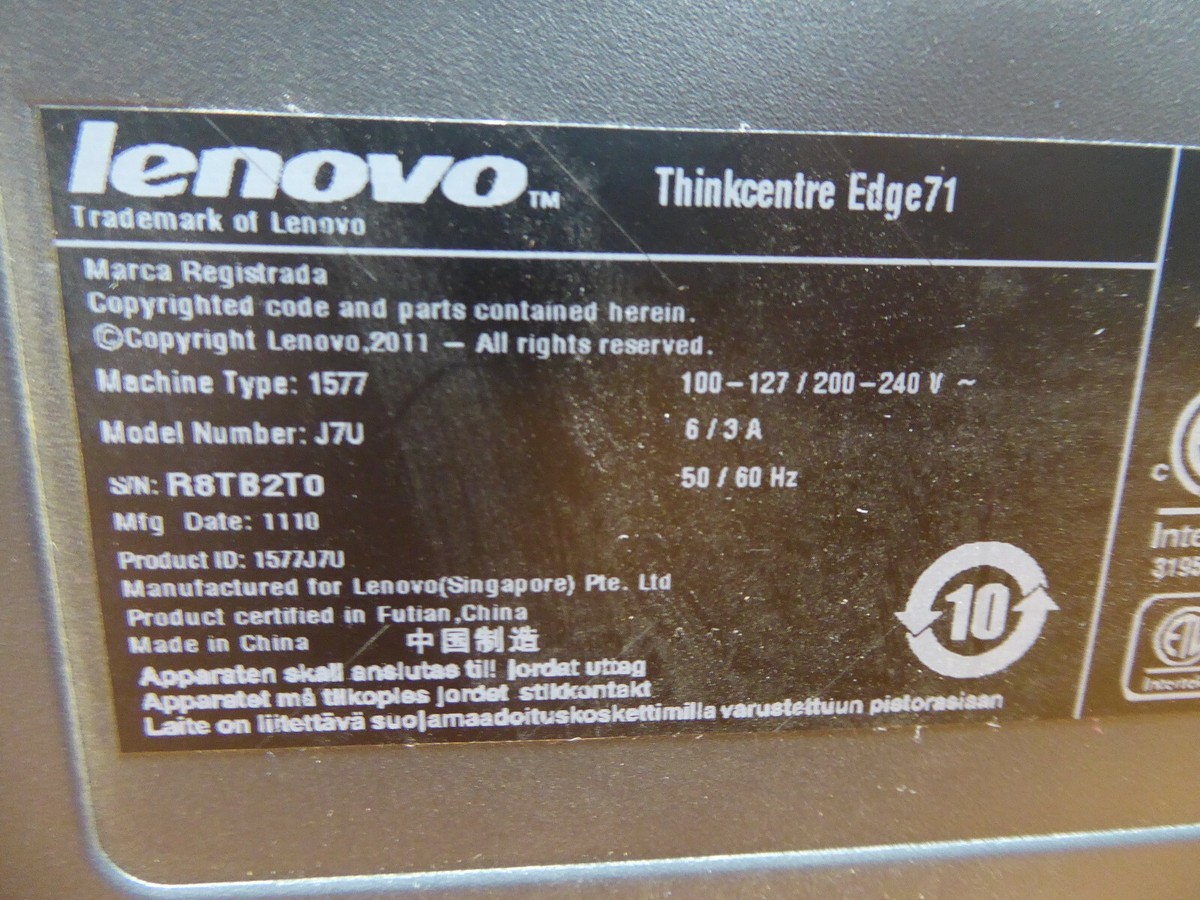 LENOVO THINKCENTRE EDGE 71 1577-J7U CELERON 2.4GHz 8GB 500GB