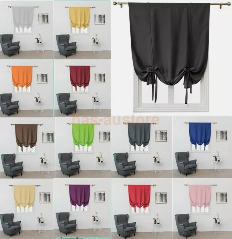 Kitchen Short Curtain Blackout Rod Pocket Panel Bathroom Cafe Window Drape Decor