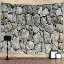 Stone Brick Farm Extra Large Tapestry Wall Hanging Vintage Fun Photo Background