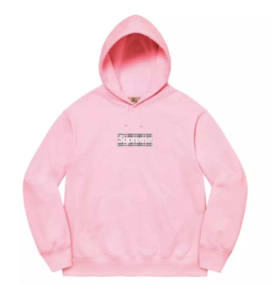 LIGHT PINK Supreme Burberry Box Logo Hoodie - Medium SS22 RARE IN HAND!  SOLD OUT