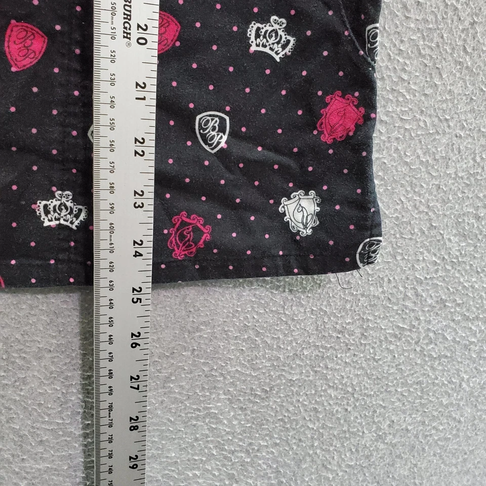 Baby Phat Women Scrub Top XS Black Polka Dots Crown Logo V Neck Short Sleeve - Image 3 of 4