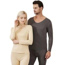 Men's Crew Neck Thermal Underwear Set Long Johns for Men Base Layer Top Bottom