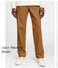Gap Men's Modern Khakis in Relaxed Fit with GapFlex, Color Brown (Various Sizes)