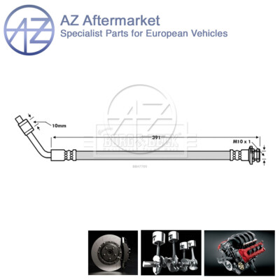 Fits Nissan Navara 2.4 2.5 D dCi TD 3.2 AZ Front Left Brake Hose 462112S600