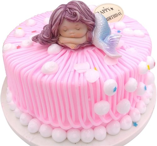 Resin Sleeping Little Mermaid Statue for 3.5" L * 2.36" W * 1.57" H, Blue - Picture 8 of 9