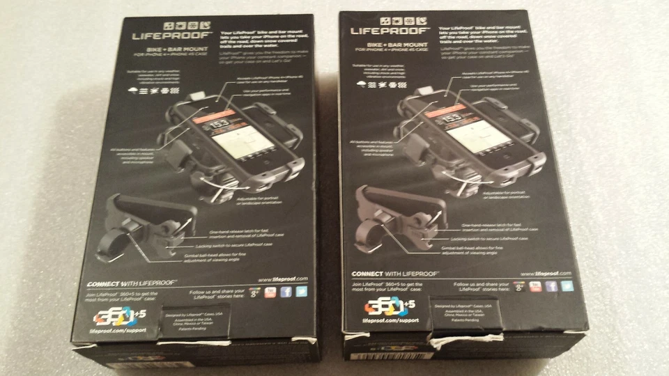 2 Подлинный LifeProof велосипед и бар крепления для iPhone 4 и 4с чехлы черный открытая коробка - Изображение 2 из 4