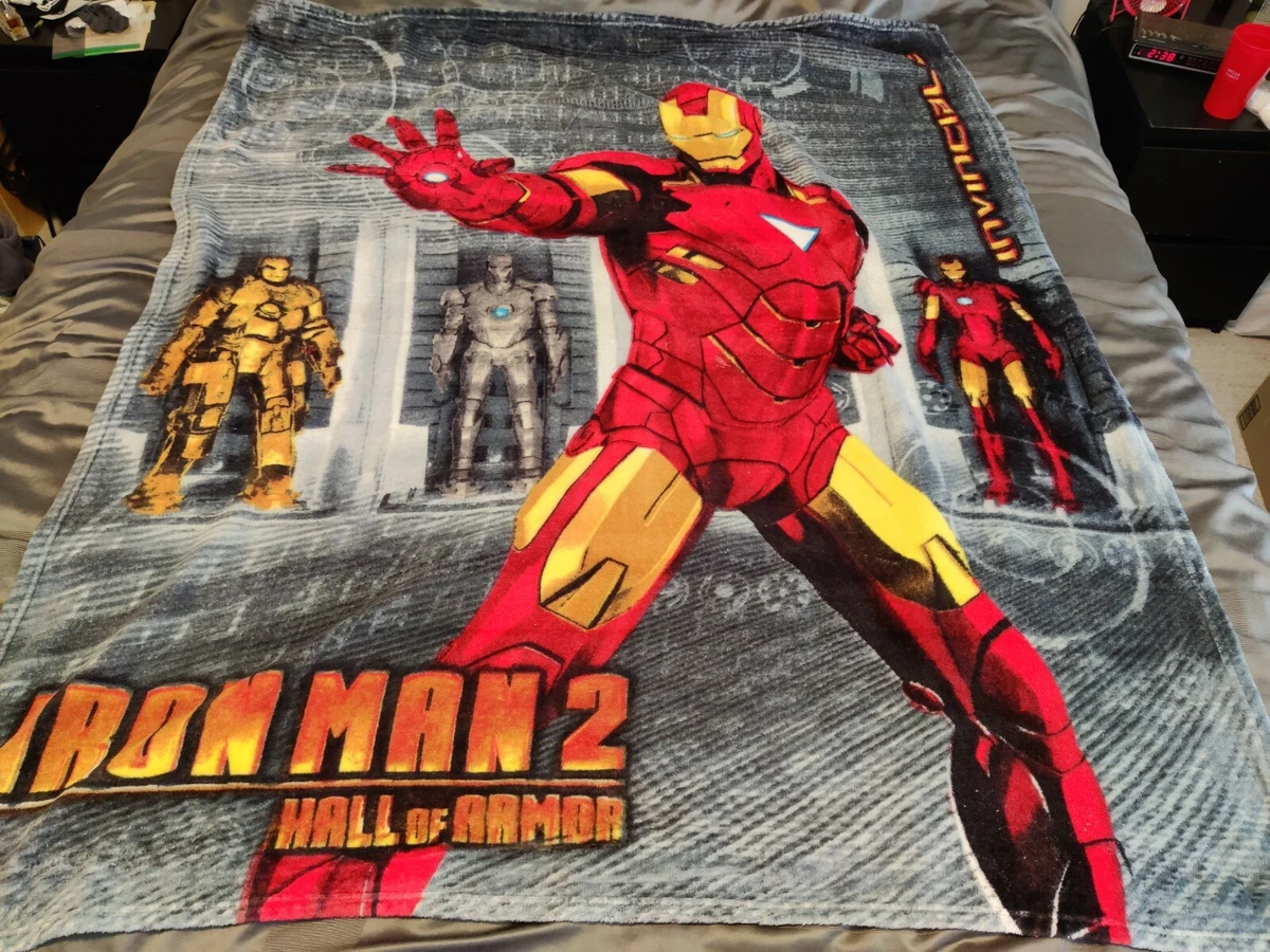 Iron Man 2 Hall of Armor Invincible Fleece Blanket Marvel Collectible 50