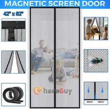 UPGRADE Magnetic Screen Door Hands-Free Durable Fiberglass Mosquito Mesh Curtain