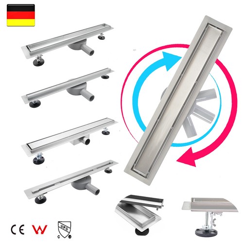 Edelstahl Duschrinne 100 Cm – Flache Bodenablaufrinne Mit Dreifacher Schlitzreihe, Barrierefrei