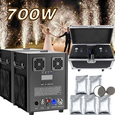 700W Cold Spark Firework Machine Stage Effect Wedding DJ Party DMX & Flight Case