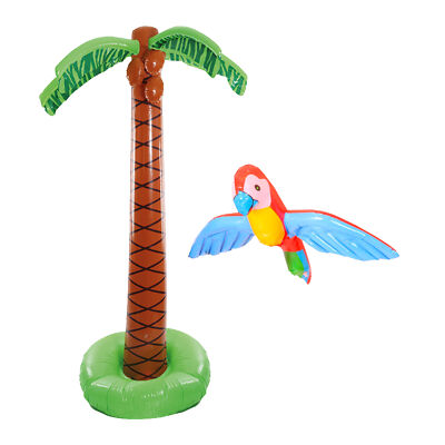 AUFBLASBARE PALME ODER PAPAGEI KOSTÜM PARTY ACCESSOIRE HAWAII DEKORATION