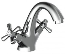 Zweigriff Retro Waschtischarmatur Waschbecken Wasserhahn Badarmatur Chrom