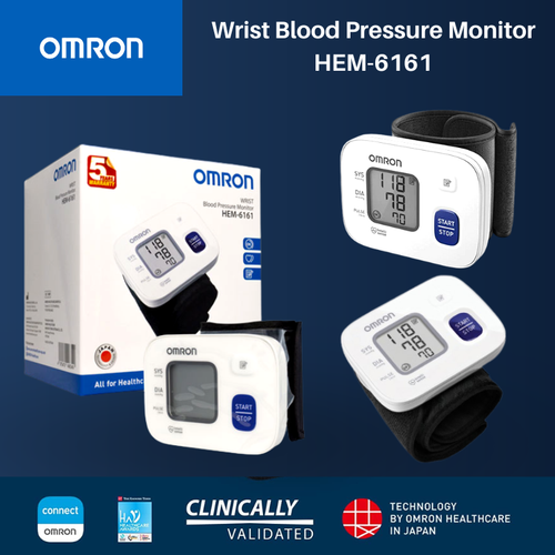 OMRON HEM-6161 Automatic Wrist Blood Pressure Monitor with Cuff Wrapping Guide - Picture 4 of 4