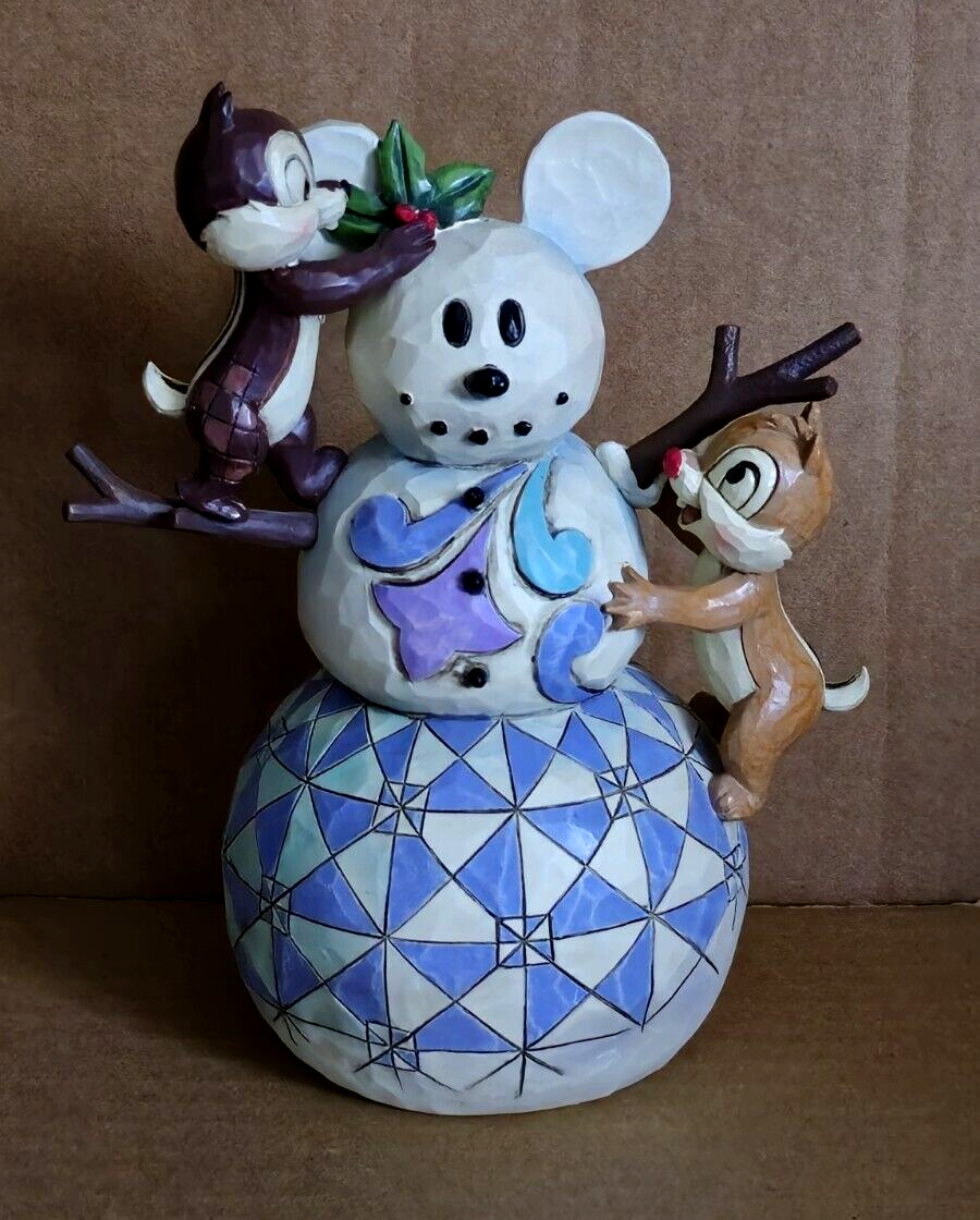 Jim Shore Disney Woodland Winter Wonderland Chip and Dale Snowman