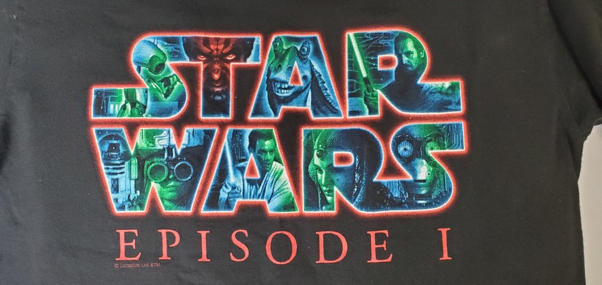 Vintage 90's Star Wars Episode One T-Shirt Phantom Menace Lee