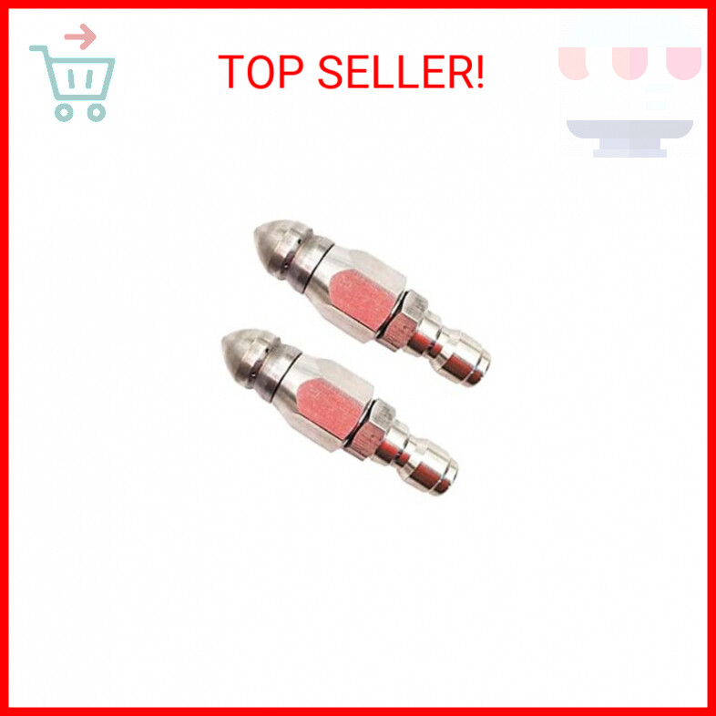 2Pack Sewer Jetter Nozzle, Pressure Drain Jetter Hose Nozzle, 1/4