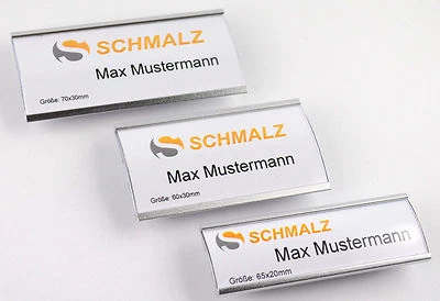 Hochwertiges Namensschild aus eloxiertem Aluminium Metall mit starkem Magnet