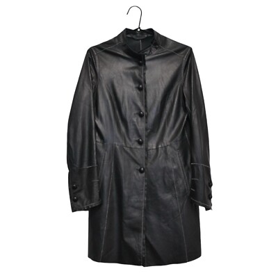Gimo's 100% Leather Women's Black Jacket Coat Size 42 | eBay